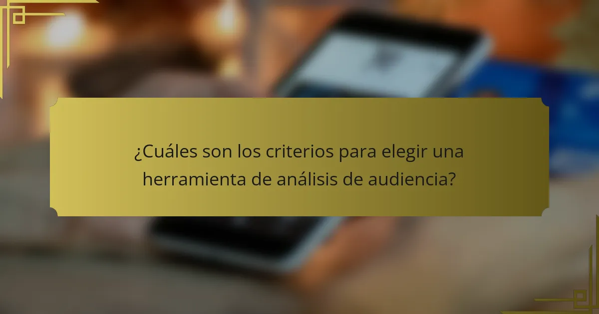 ¿Cuáles son los criterios para elegir una herramienta de análisis de audiencia?