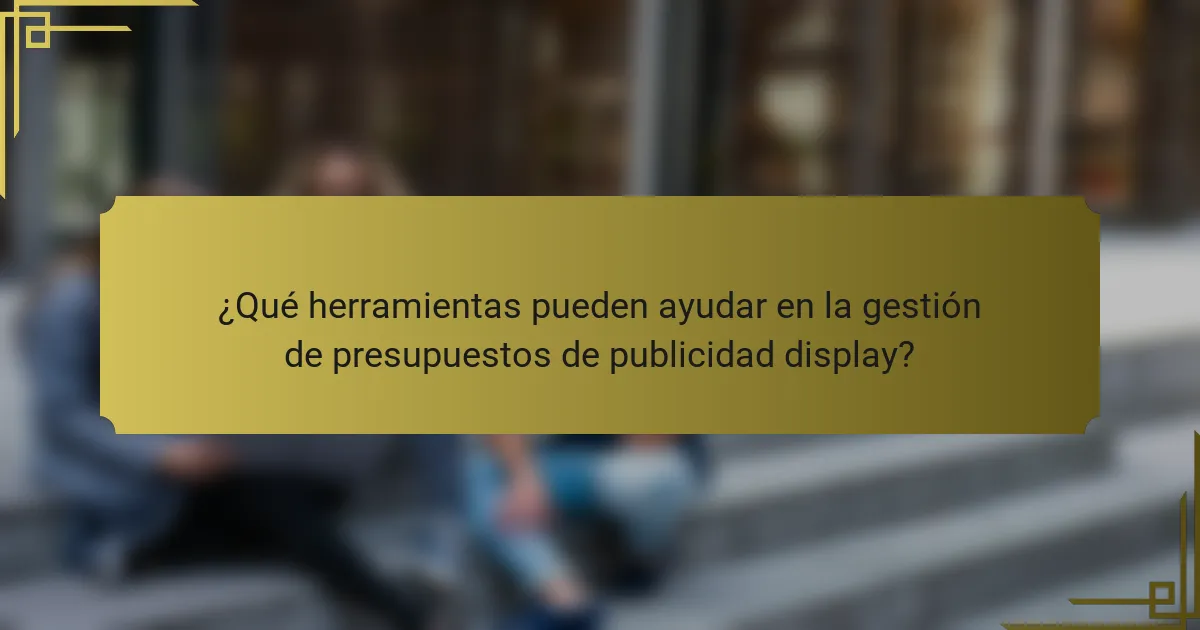 ¿Qué herramientas pueden ayudar en la gestión de presupuestos de publicidad display?