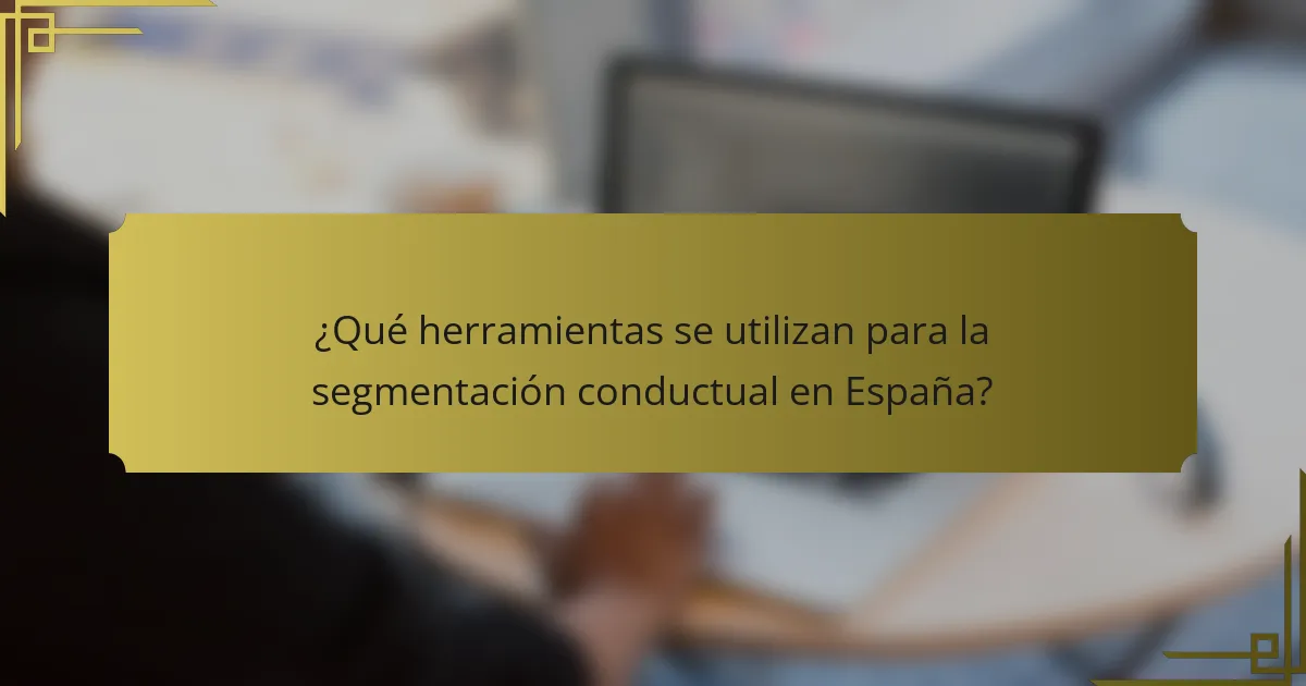 ¿Qué herramientas se utilizan para la segmentación conductual en España?