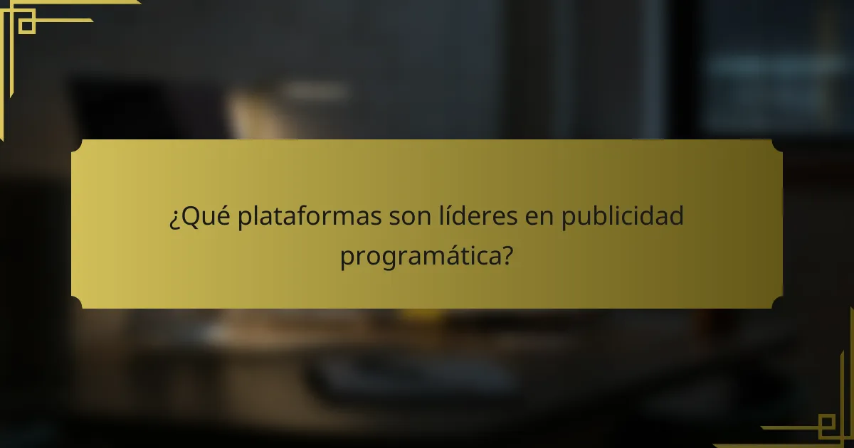 ¿Qué plataformas son líderes en publicidad programática?